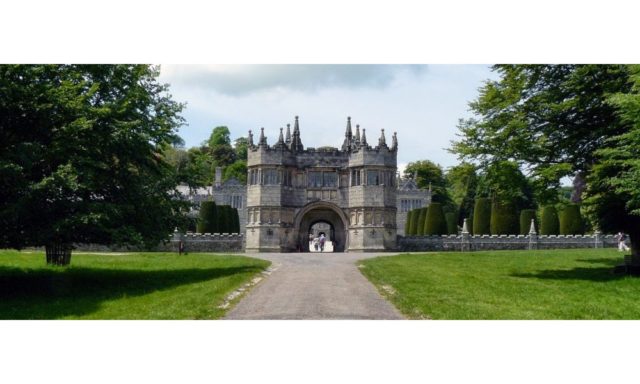 Entrance to Lanhydrock House in Bodmin, Cornwall